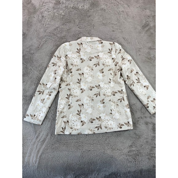 NWT Joie Floral Linen Blend Blazer Neutral Tan White Botanical Jacket Size M - Picture 10 of 10